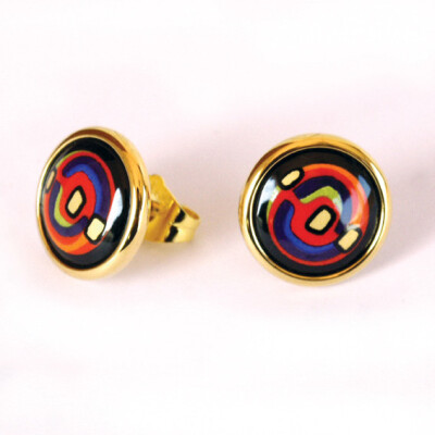 珐琅彩耳钉vitreous enamel earrings,