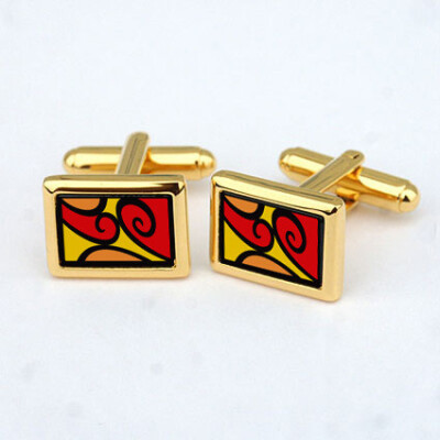 珐琅彩,珐琅袖扣， vitreous enamel cuff links