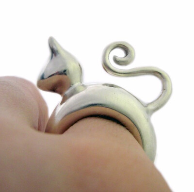 猫咪指环 Cat Lover Ring Smooth Texture Charm Silver by Ricksonjewellery