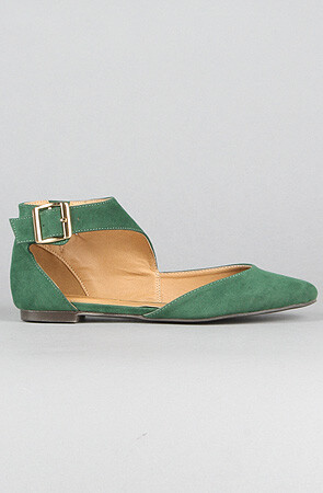  The Giulia Ankle Strap Flat in Dark Green Suede by *Sole Boutique | Karmaloop.com - Global Concrete Culture