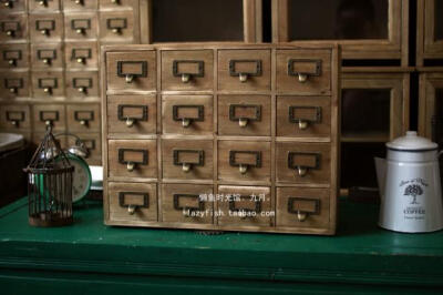 zakka杂货 日单旧木十六抽收纳柜/药柜/储物柜/旧木盒日本热销款,经典.