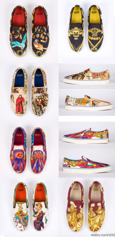 Hermès Custom Vans Slip-On sneaker | 鞋子图案来自Robert Verdi 所收藏的几条古董Hermès丝巾