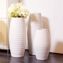 宝齐莱 现代 时尚 落地 花瓶 陶瓷 客厅 大花瓶 欧式 工艺品 T41