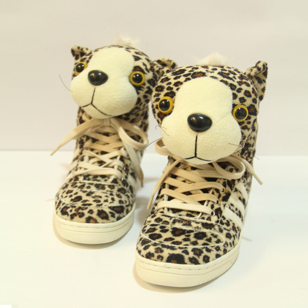 独家限量版teddy bear jeremy scott 泰迪熊小熊鞋 豹纹鞋 熊猫鞋