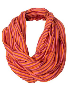 TOPSHOP 橘色条纹套头装饰围巾
