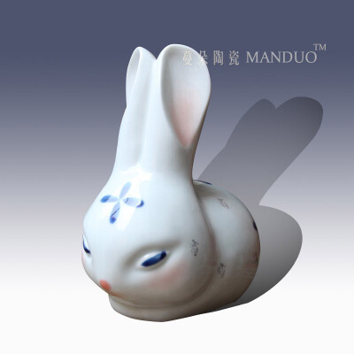超级可爱兔子 精品陶瓷瓷器兔子 精致可爱兔子装饰品 可爱兔子一-淘宝商城