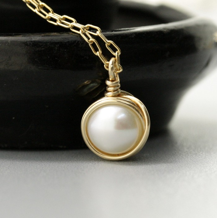 以色列原创设计师Avishag 灵动包金珍珠项链