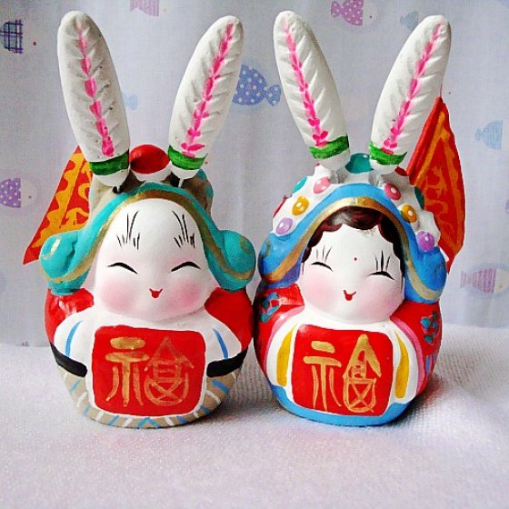 吉祥兔爷兔奶 - 哇噻网：中国领先的手工原创设计传统手工艺品在线市集