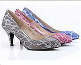 特价2011新款欧美女鞋 miumiu 蛇纹全真皮 单鞋高跟鞋 1024-2A