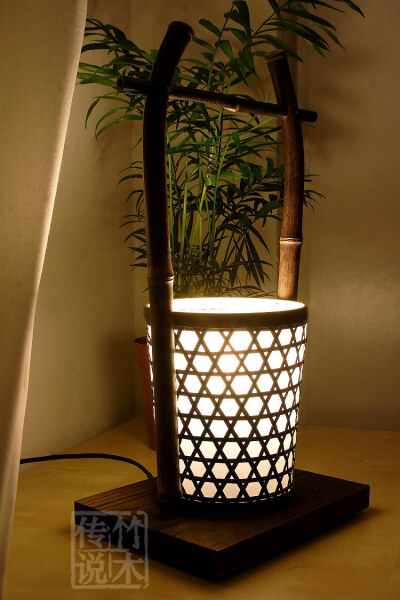 竹光丝语--丰收 新中式羊皮纸竹灯 卧室灯 书房灯