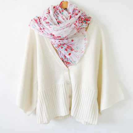 秋冬新品 7分袖 超大件 蝙蝠 毛衣开衫 两色 森林系