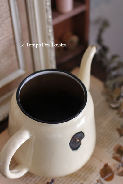 古董*杂货 奶白色搪瓷咖啡壶
