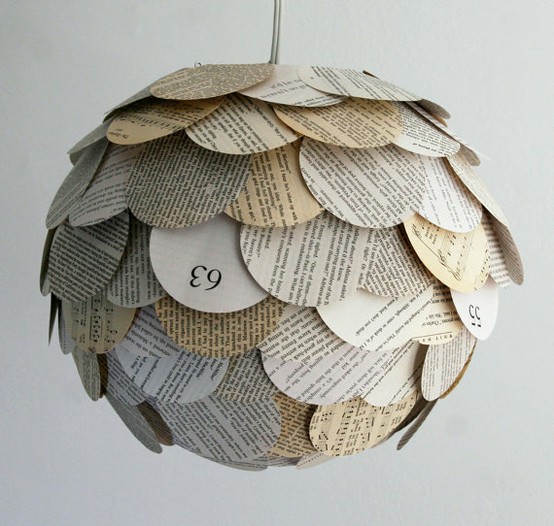 All Things Paper / Pendant light from book pages