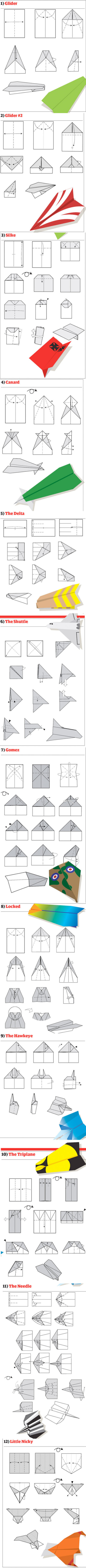 小时候的纸飞机 各种制作方法