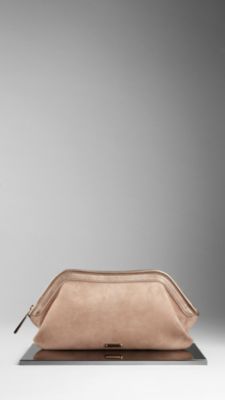 Burberry - Womenswear Accessories - New Arrivals SUEDE AND LEATHER CLUTCH BAG