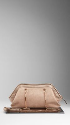 Burberry - SUEDE AND LEATHER CLUTCH BAG