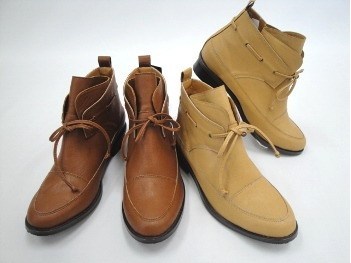  复古翻折系带短靴