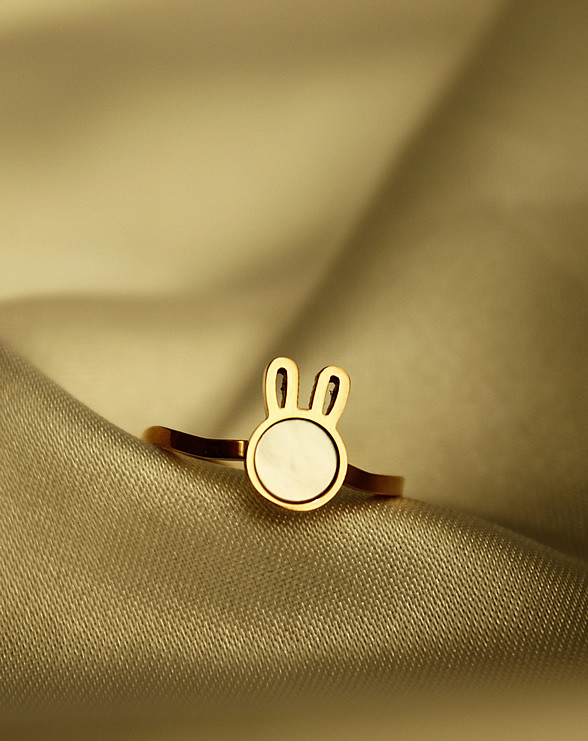  贝壳小兔子 戒指