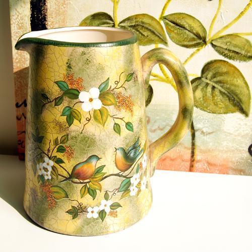 田园手绘陶瓷水罐