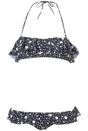 Star Print Bandeau Bikini - Swimwear - Clothing - Topshop