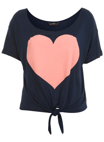 Petites Heart Print Tee - Petite - Miss Selfridge