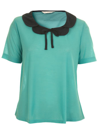 Colour Block Collar Tee - T-Shirts & Tops - Tops - Clothing - Miss Selfridge