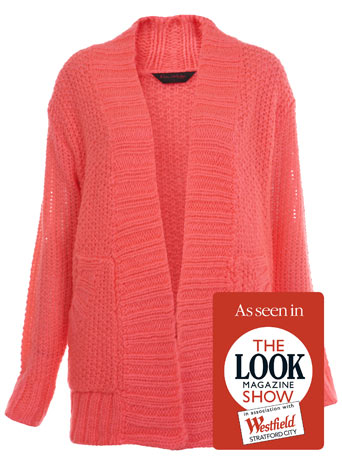 Pink Fluro Cardigan - Knitwear - Clothing - Miss Selfridge