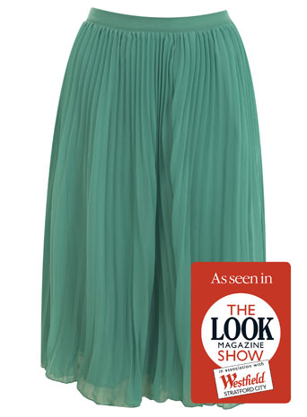 Jade Pleated Mid Length Skirt - Skirts & Shorts - Clothing - Miss Selfridge