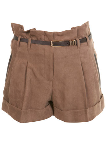 PU Trim Suedette Shorts - Shorts - Skirts & Shorts - Clothing - Miss Selfridge