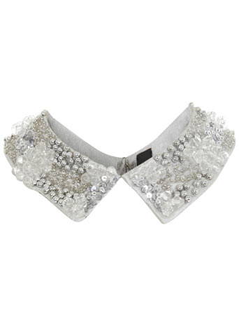 Beaded Collar Silver - Miss Selfridge