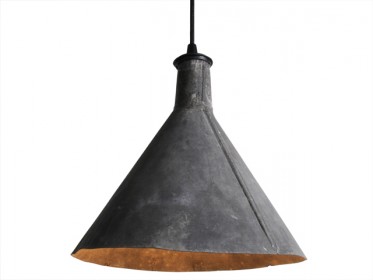 Large Handmade Galvanized Funnel Pendant Light Fixture - 手工做的镀锌漏斗状吊灯。我觉得很配工业感十足的loft。