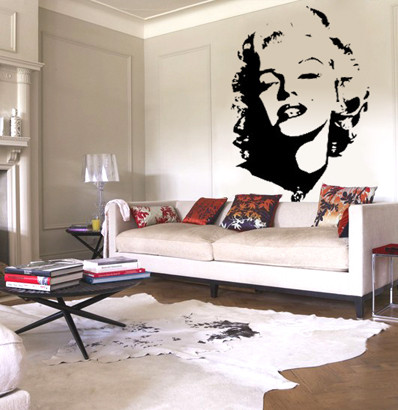 现代风格手绘墙/时尚简约《玛丽莲&middot;梦露》客厅卧室背景墙系列