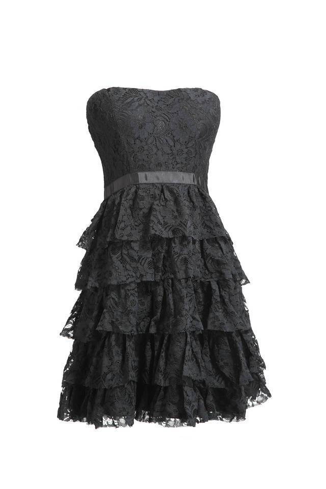 蕾丝多层蛋糕裙小礼服小黑裙