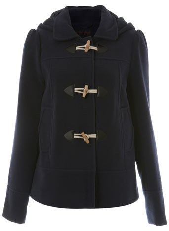 Navy Short Duffle Coat - Coats & Jackets - New In - Miss Selfridge