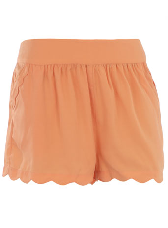 Orange scallop shorts - Clothing Sale - Clothing - Dorothy Perkins