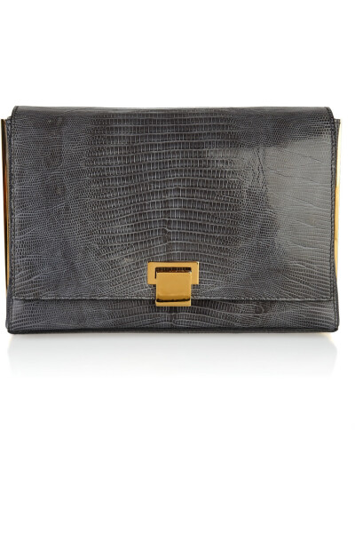 The Row | Metal framed lizard clutch