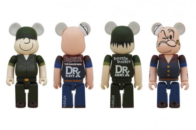 Dr. Romanelli x Medicom Toy Beetle Bailey & Popeye Bearbricks