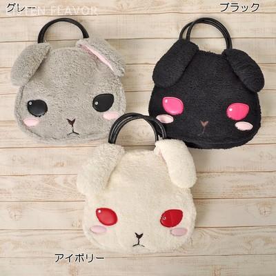  垂耳毛绒可爱兔子拎包