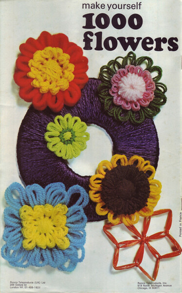 手钩花，许多的形状和配色