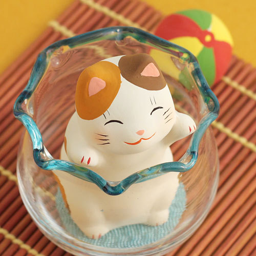 日本进口濑户烧药师窑猫町系列陶器摆件