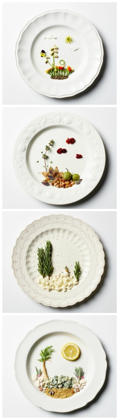 {。桃颜}艺术家Andrea Bricco：餐盘上的美丽风景