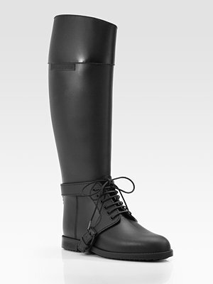 Givenchy Lace-Up Rain Boots黑色长筒靴