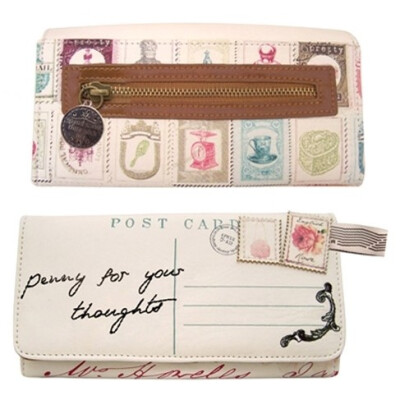 有趣明信片风格 复古邮戳邮票钱包