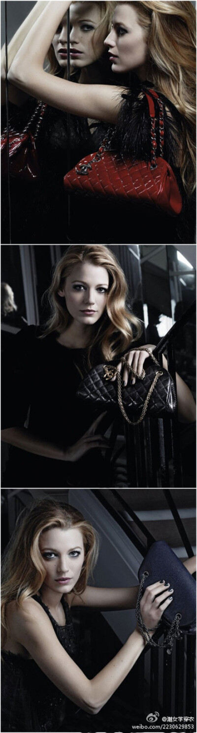 Gossip Girl 緋聞女孩 布萊克·萊佛利 Blake Lively成為Chanel香奈兒Mademoiselle Line仕仕女包代言人。