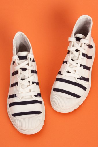 Jean Paul Gaultier 白色斑馬帆布靴