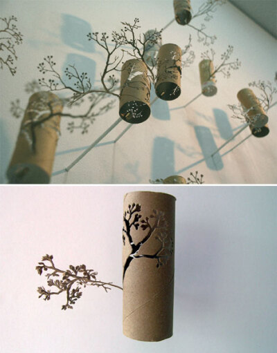  Paper Roll Forest Cutout 这个刻花超美