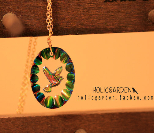 日本进口幻彩系西德玻璃宝石项链