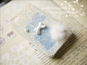 『手作』ip4 施华洛世奇贴钻 本命年 兔 手机壳(需定制)