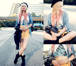 Levis (Coal N Terry Vintage) Jean Shorts With Rivets, Coal N Terry Vintage Jack … Prettysucks Tee, H