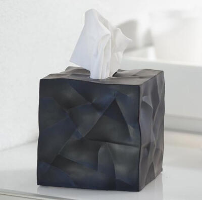  丹麦Essey Wipy Tissue Box皱皱黑色纸巾盒